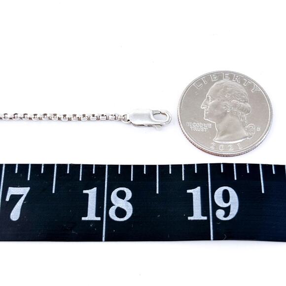 Vintage Sterling Silver 925 Amethyst Drop Rolo Chain Necklace 18.5" - Picture 3 of 5